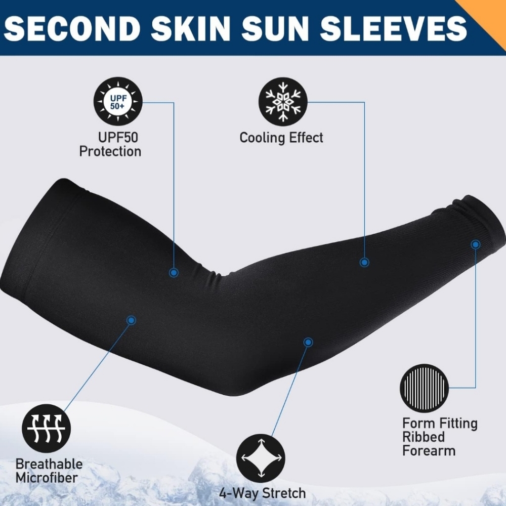 UV Sun Protection Compression Arm Sleeves for Men & Women,Cooling Athletic Sport